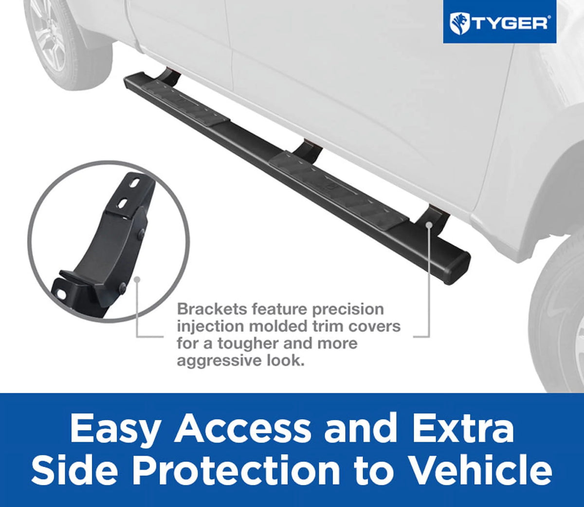4" Riser Running Boards Side Step Rails Nerf Bars V1298