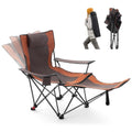 Reclining Camping Chair with Foot Rest, Folding Lounge Chairs, Gray M408