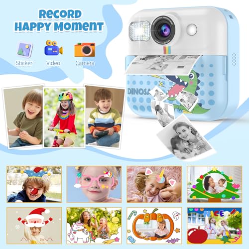 Blue 1080P Instant Print Kids Camera Toy B3452