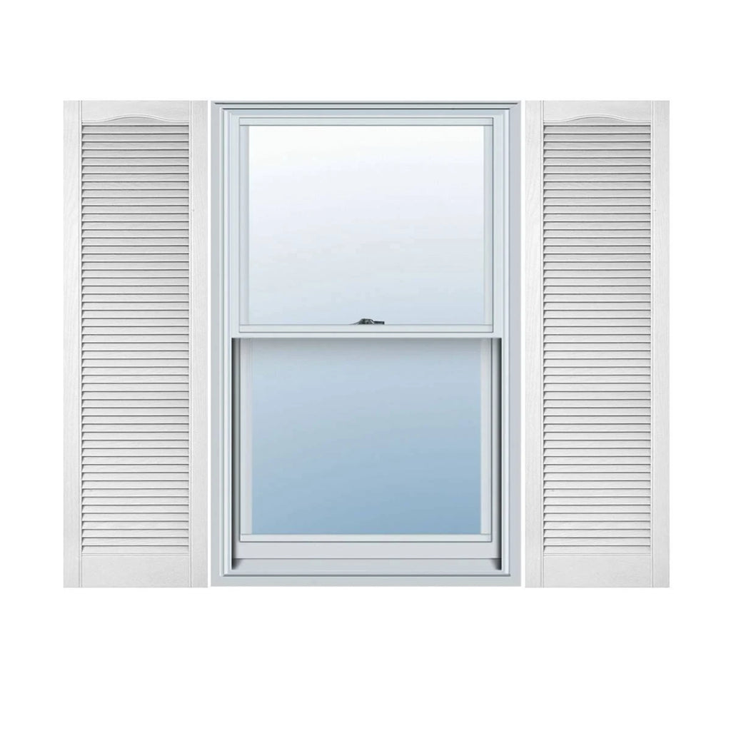 Vinyl Cathedral Top Open Louver Shutters B858939