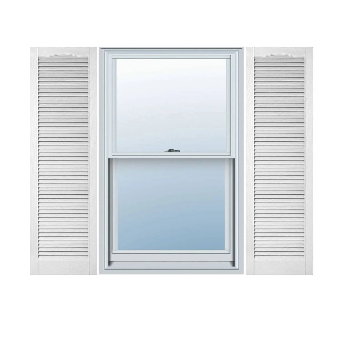 Vinyl Cathedral Top Open Louver Shutters B858939