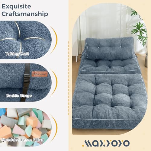 Beige Folding Sofa Bed with Pillow F820658