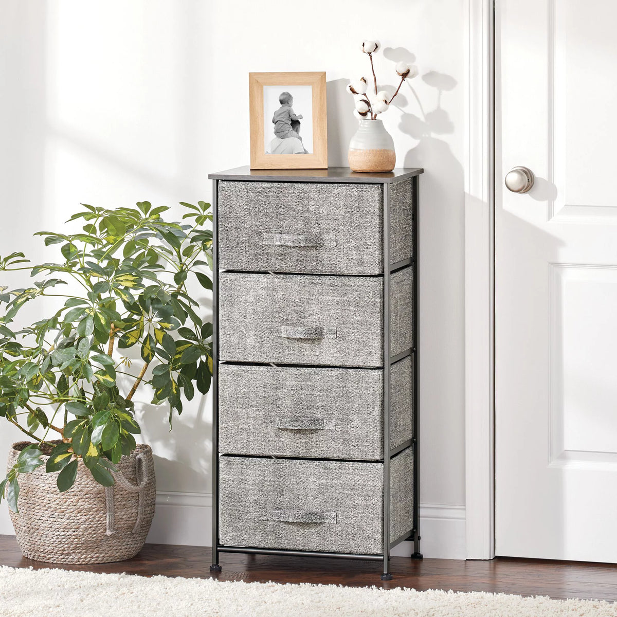 Tall Dresser Storage Tower with 4 Fabric Drawers G94088