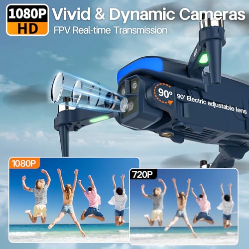 Foldable Drone with 2 Cameras 1080P HD I696