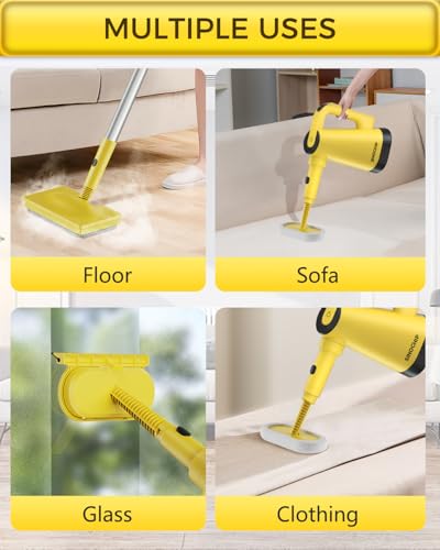 Steam Mop with 7-in-1 Attachments, 13OZ Water Tank, 23ft Power Cord I572