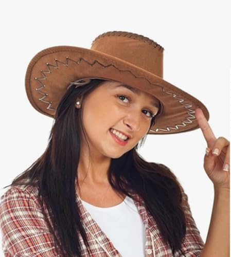 6 Set Western Cowboy Hat with Bandanna S814807