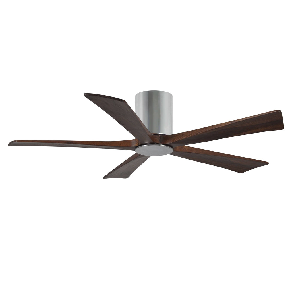 52 inch Paddle Ceiling Fan in Polished Chrome 5 Walnut Tone Blade Z9487