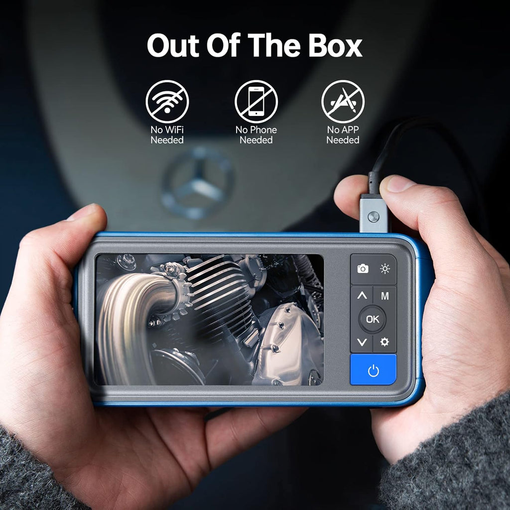 Dual Lens Endoscope Borescope 4.5 HD Inspection Camera with Light 16.5ft I1675