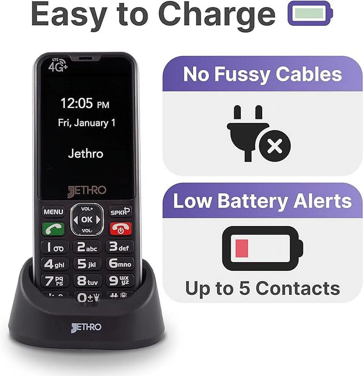 4G LTE Big Button Cell Phone H577