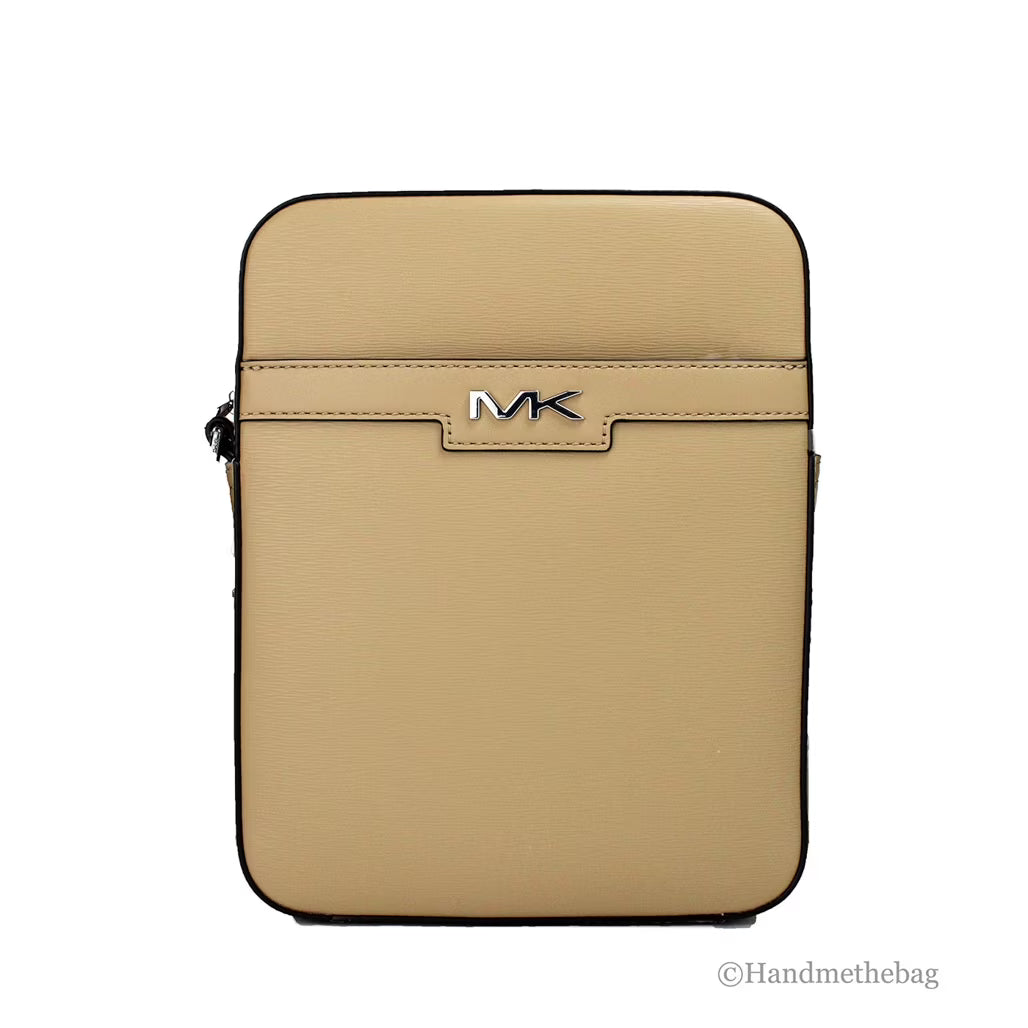 Camel Crossgrain Leather Crossbody Bag D22785