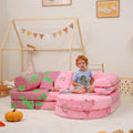 11 Pc Pink Modular Kids Play Couch B487