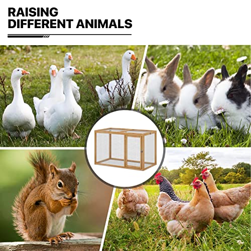 Wood Chicken Cage Rabbit Hutch with Openable Roof and Side Door, 45 x 24 x 28 inch P519