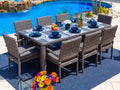 9-Piece Resin Wicker Outdoor Patio Dining Table Set with 8 Cushioned Chairs R37784