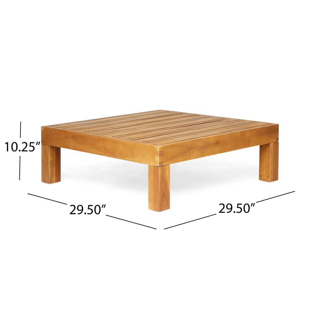 Blue Teak Finish Acacia Wood Sectional Sofa Set R8485