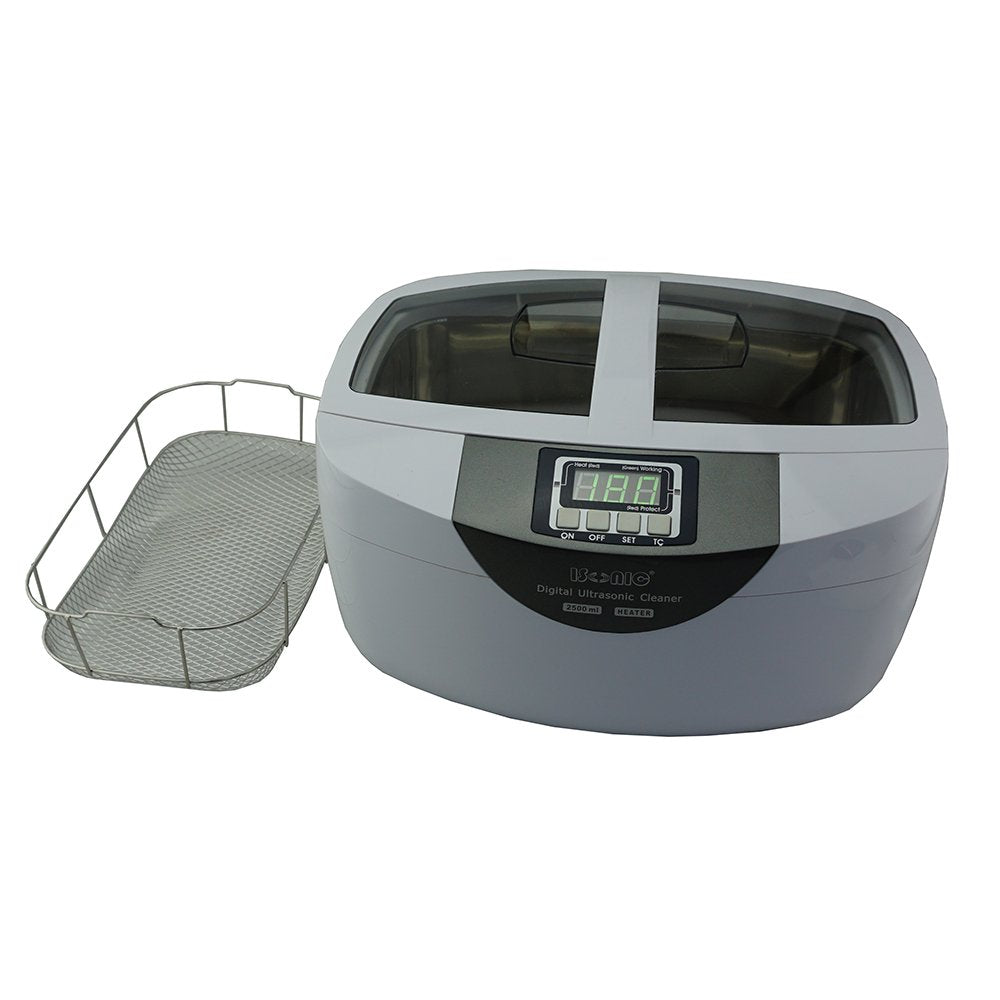 Commercial Ultrasonic Cleaner, 2.5L, White, Plastic Tray, 110V B7228