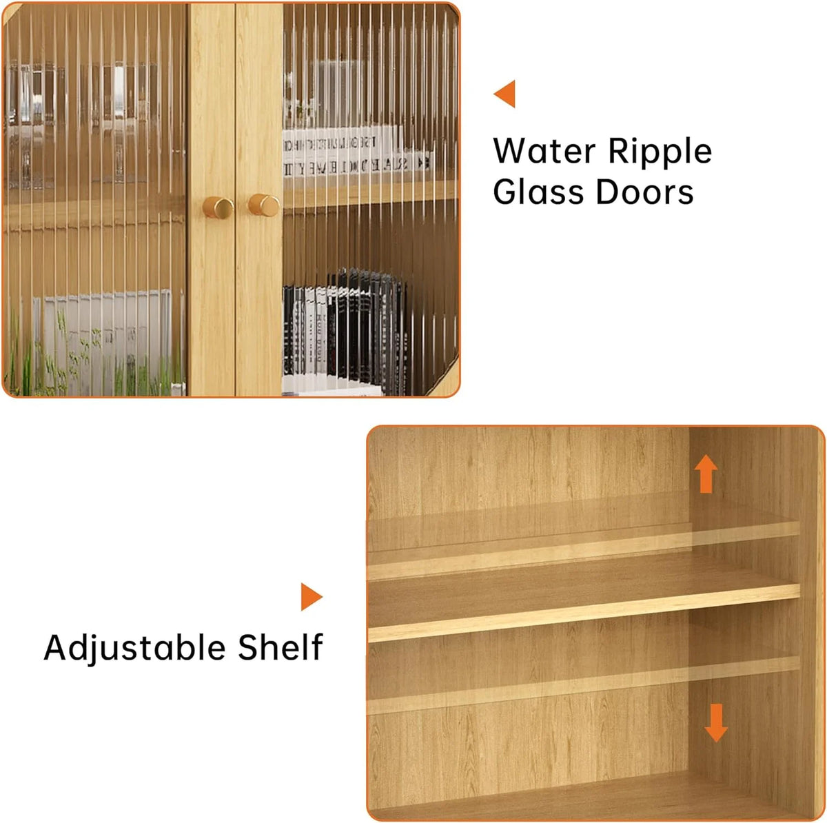 Buffet Cabinet with Storage and Glass Doors O302087