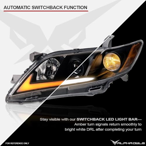 Black Amber Sequential LED Projector Headlights O832