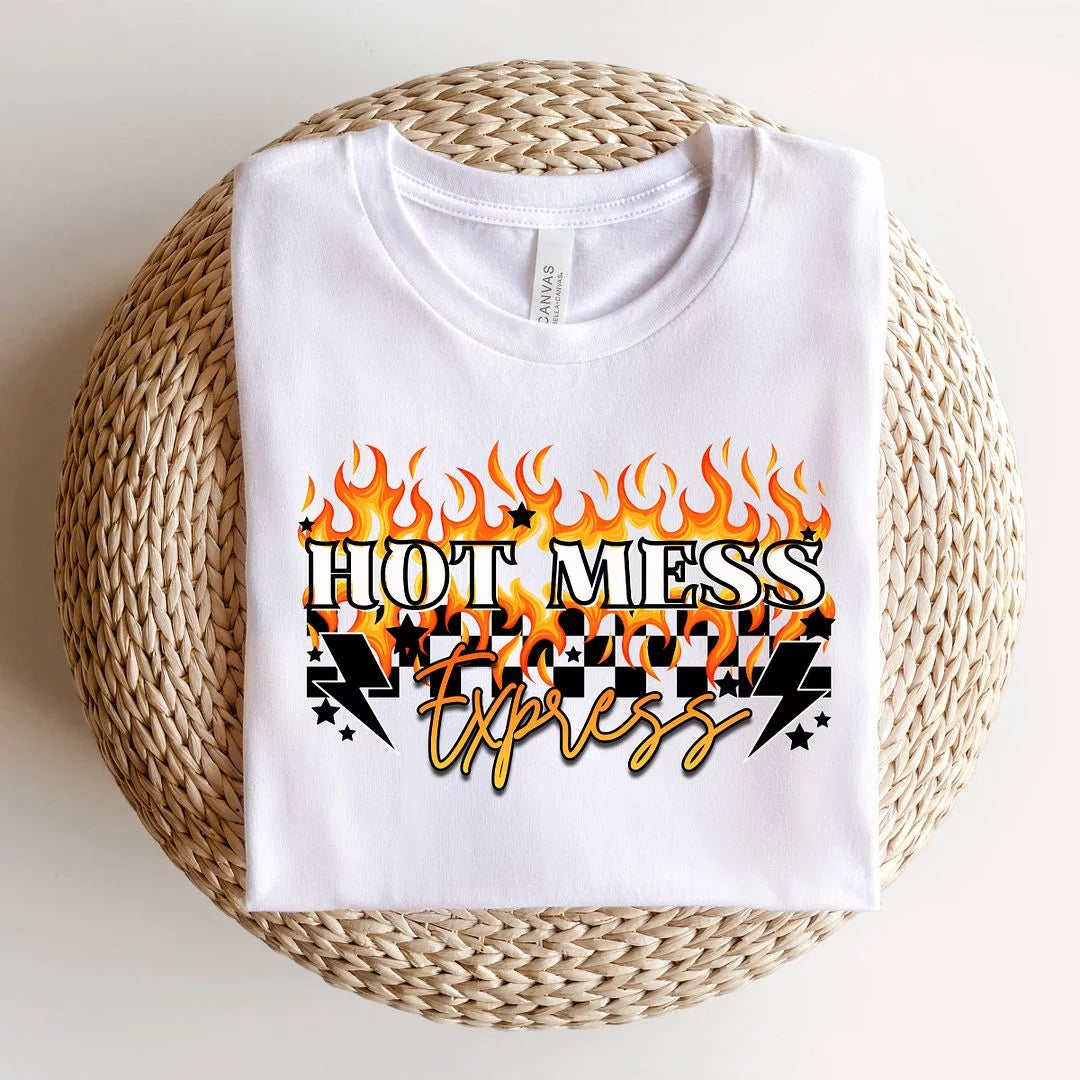 Checkered Short Sleeve Graphic Tee Q9136