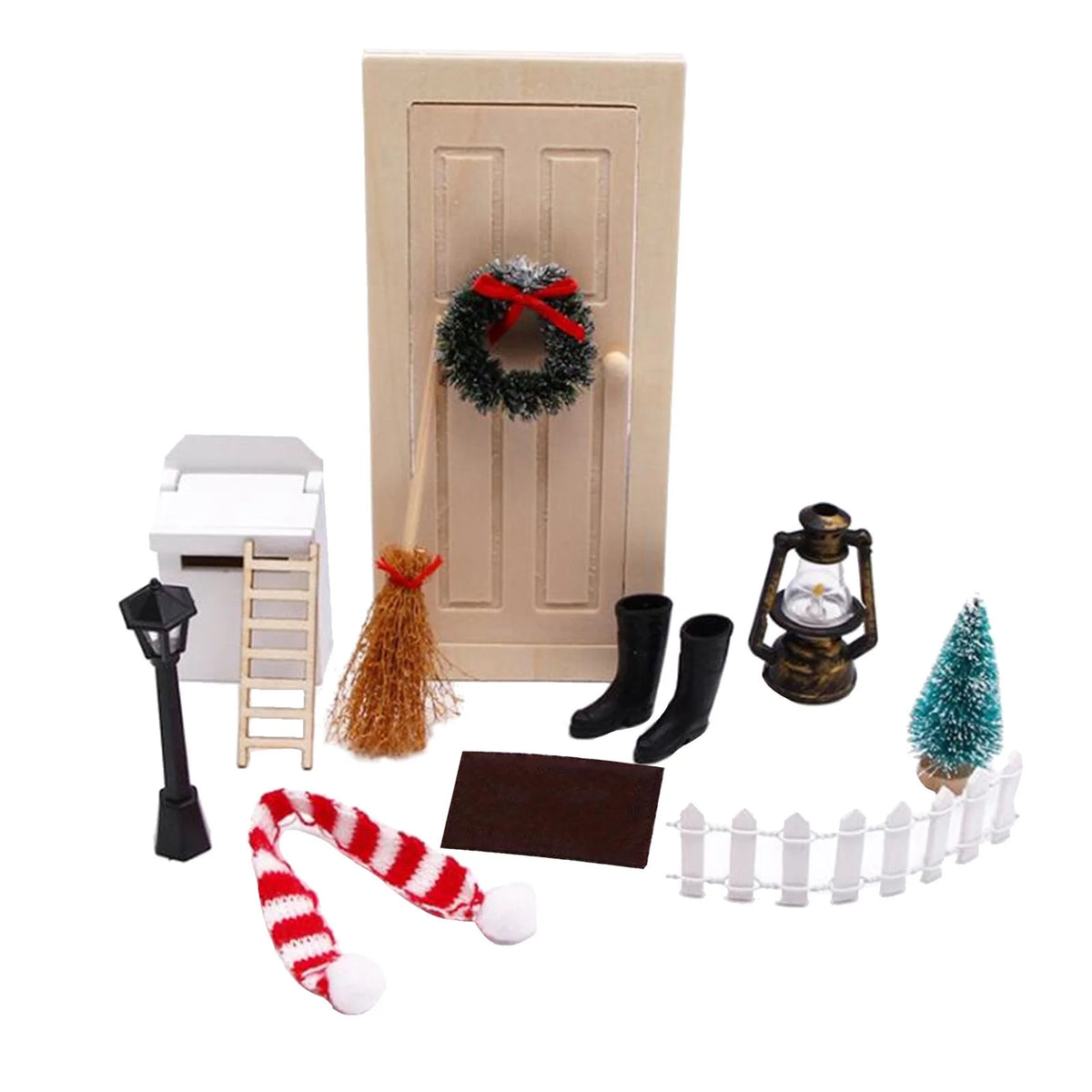 8 Mini House Christmas Decoration Set E368