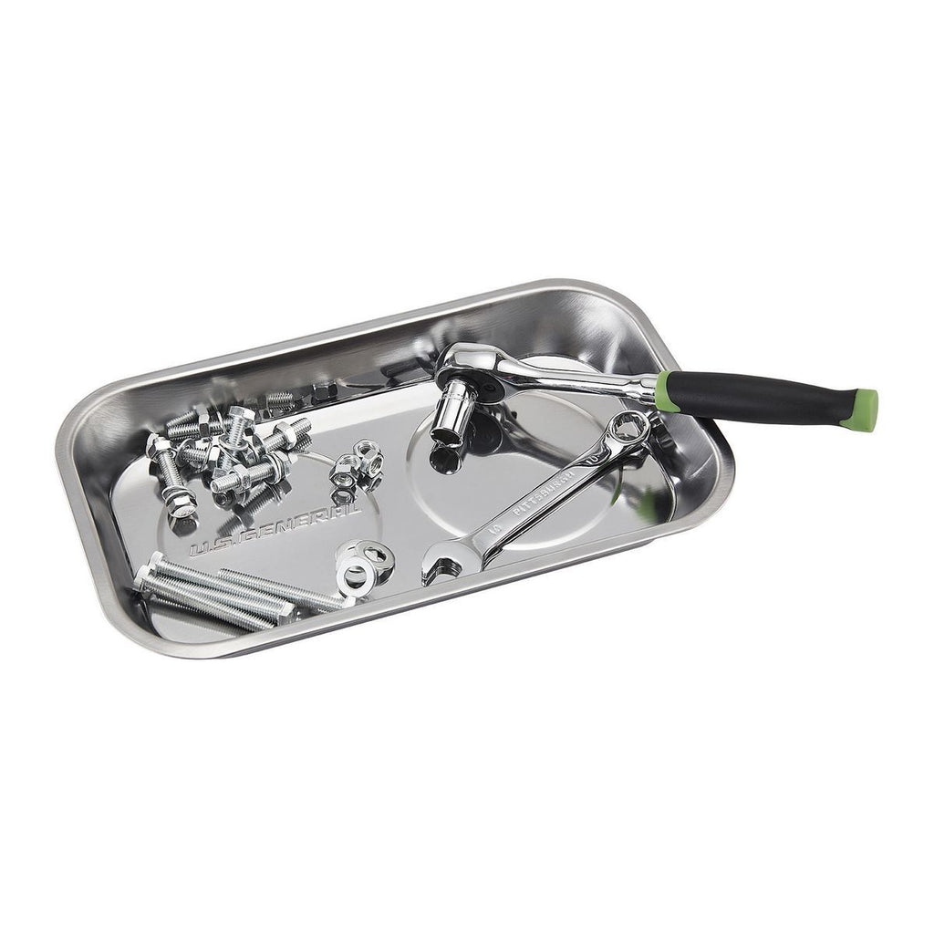 9-1/2 in. x 5-1/2 in. Magnetic Stainless Steel Parts Tray Y5341