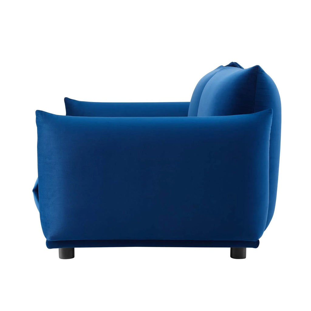 Blue Navy Velvet Loveseat Sofa T180