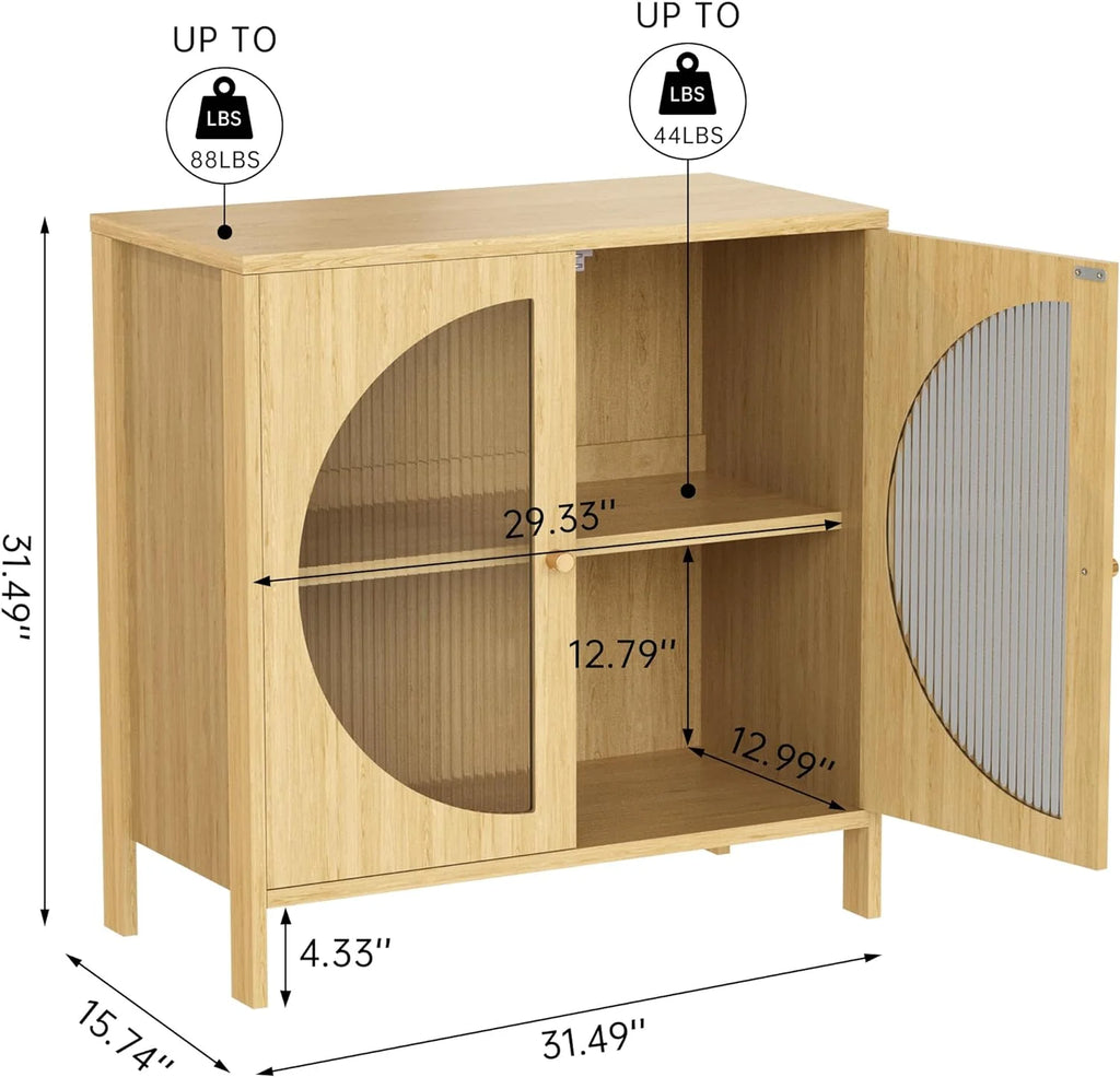 Buffet Cabinet with Storage and Glass Doors O302087