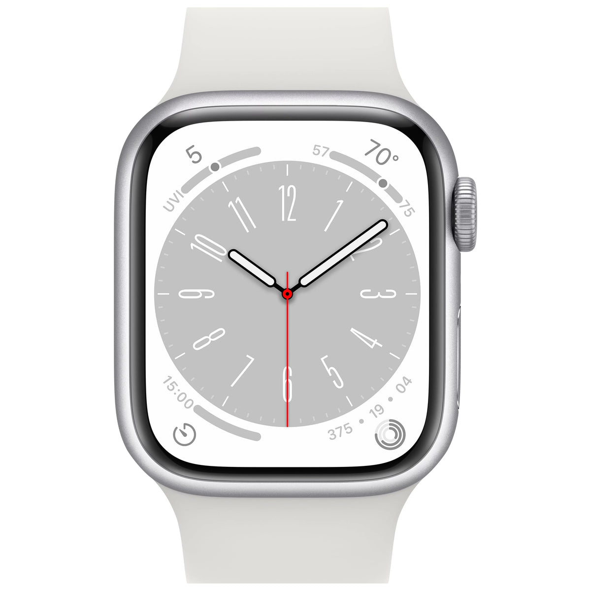 Silver 41mm Aluminum Case Smartwatch with White Sport Band N665863