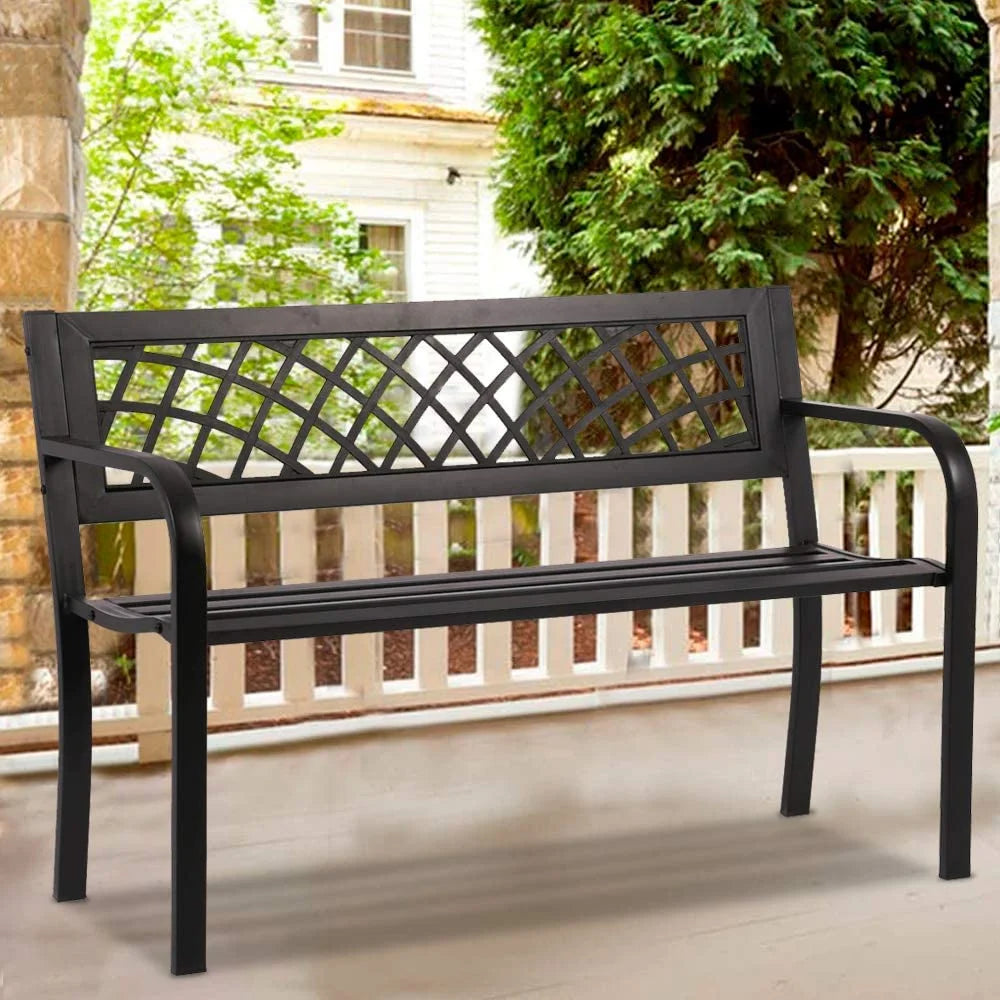 Black Cast Iron Outdoor Bench E7047