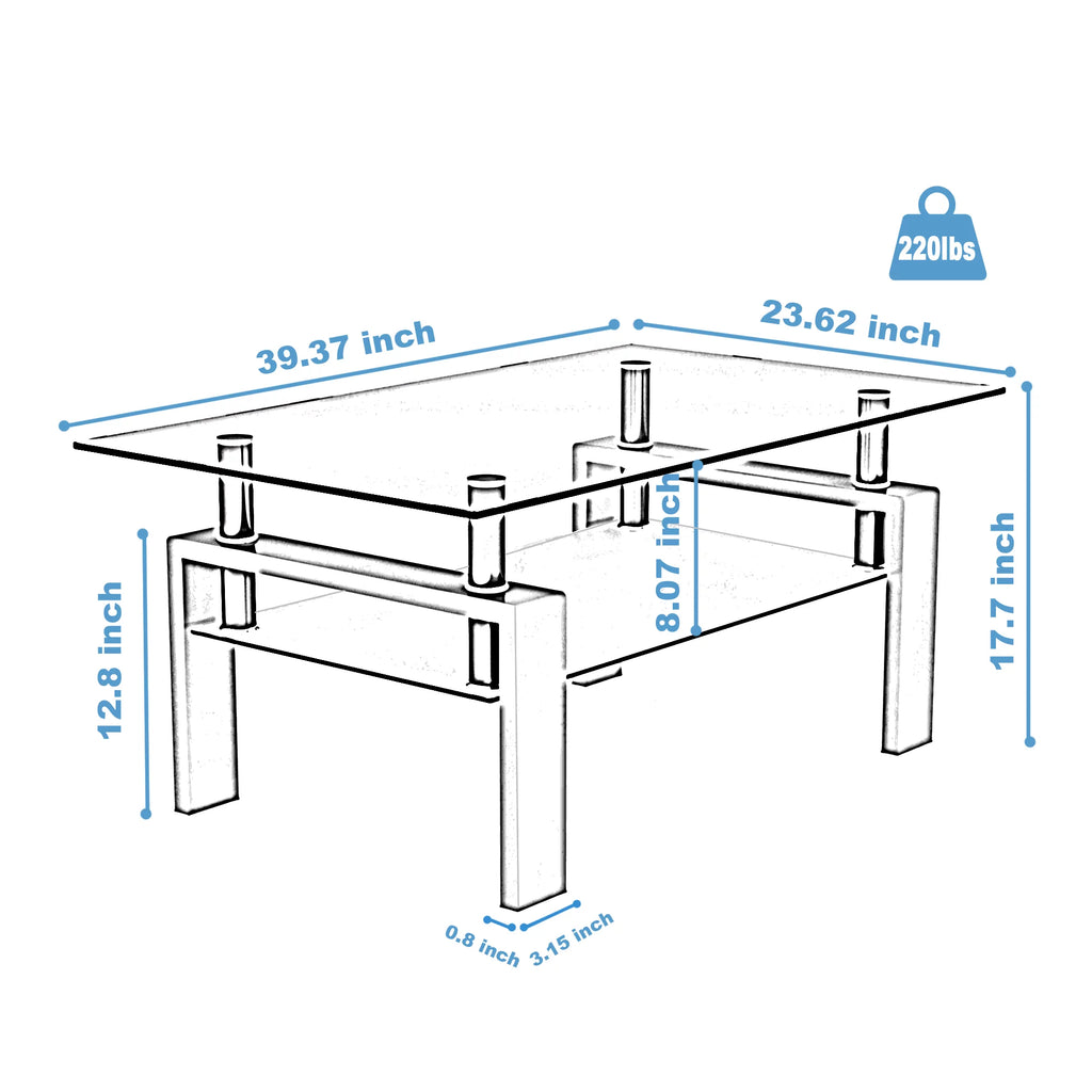White Glass Coffee Table J704