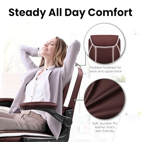 White Ergonomic Mid-Back Leather Office Chair A527