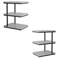 Light Gray 3-Shelf Metal Side Table Set of 2 E2812