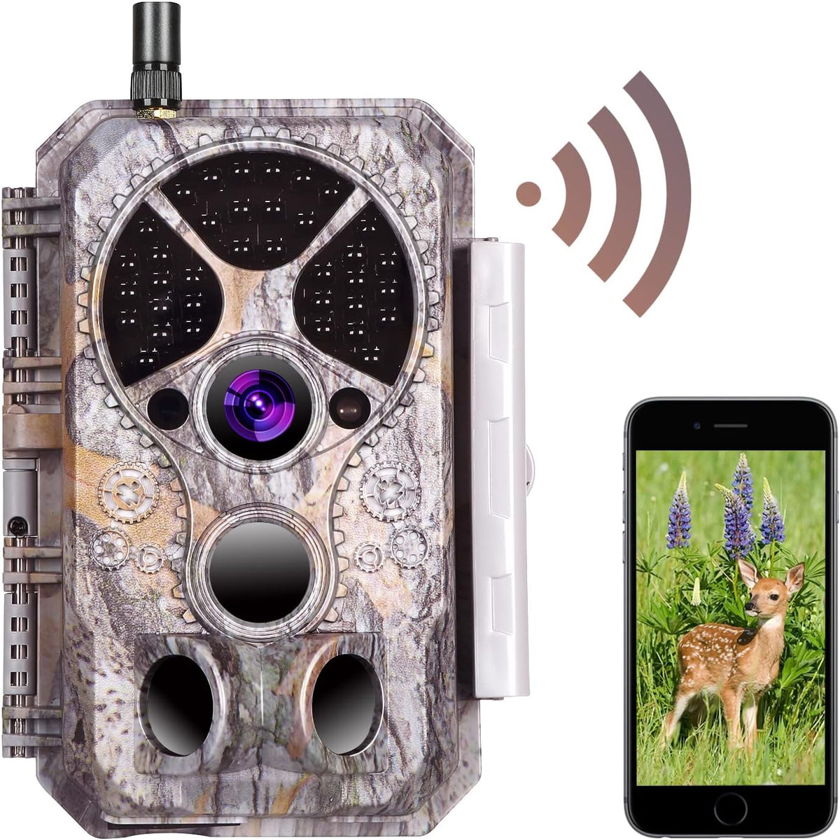 2-Pack Bluetooth WiFi Trail Camera 32MP 1296P Waterproof I4210