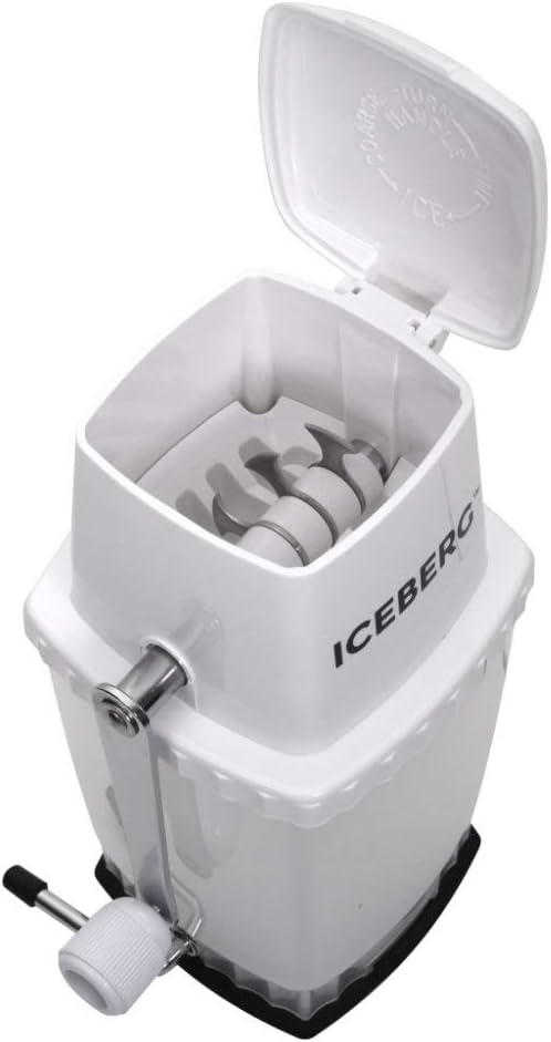 Ice Crusher with Stainless Steel Blades and Suction Base, Manual Hand Crank C59513