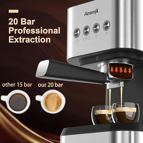 20 Bar Espresso Machine with Milk Frother Steam Wand, 50oz Water Tank K6507