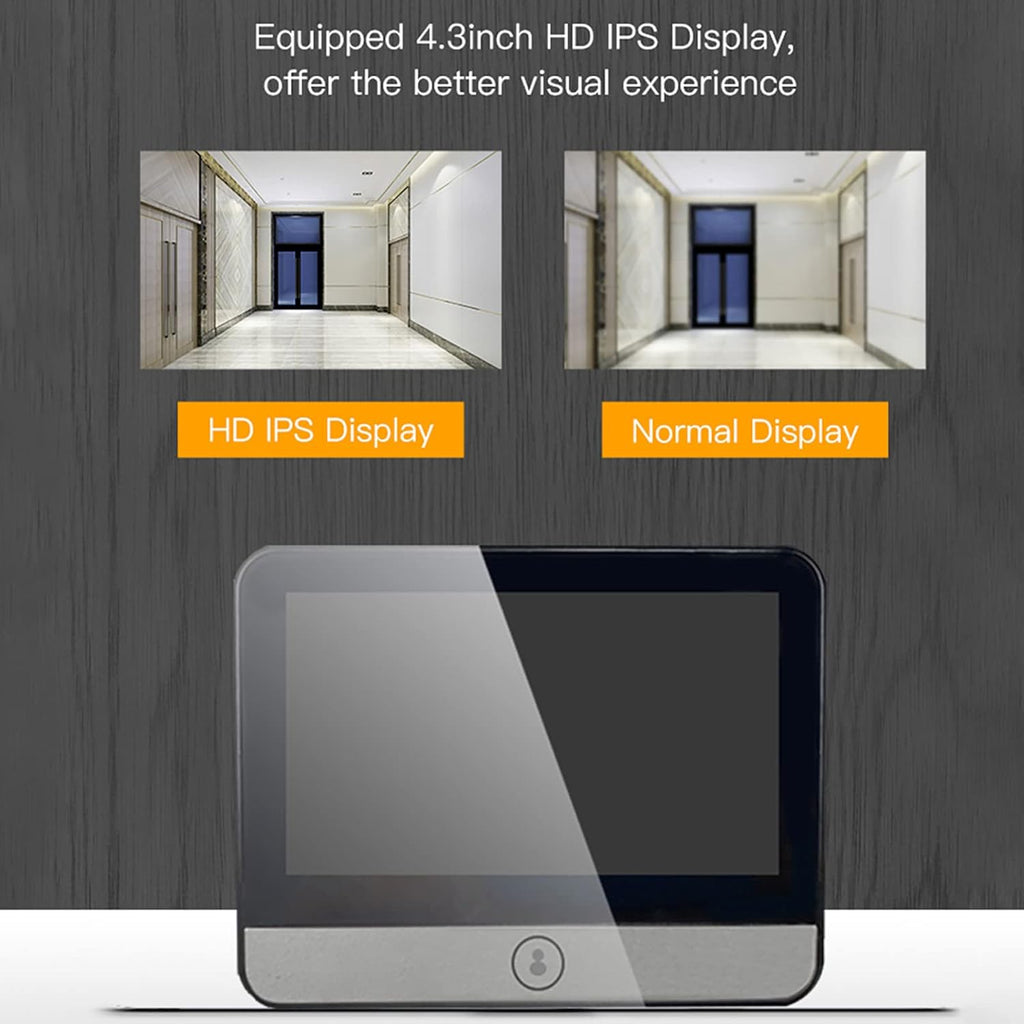 Digital Peephole Door Viewer WiFi Doorbell Camera 1080P Video Intercom 4.3 inch Monitor I18423