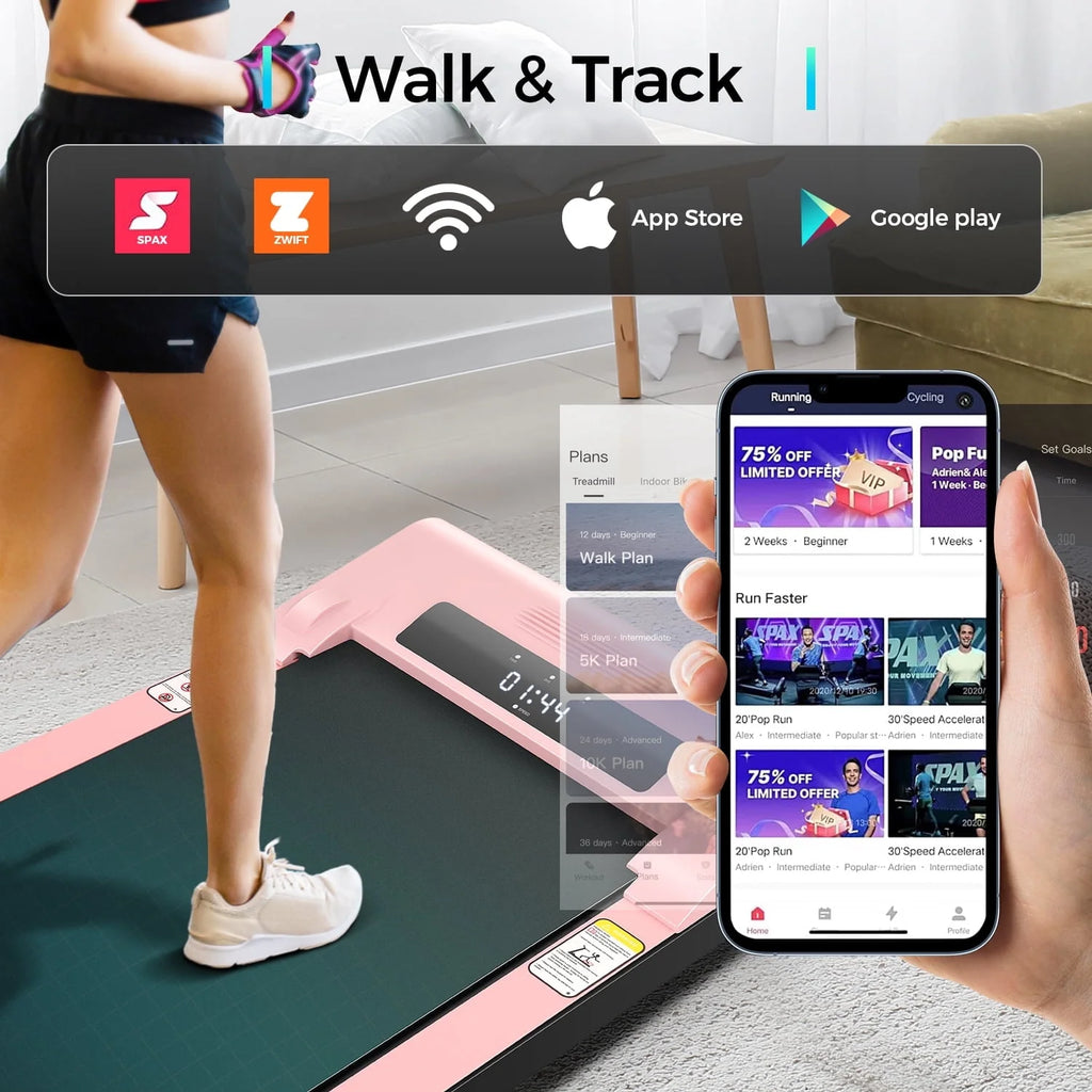 Walking Pad Treadmill 2.5HP Electric Jogging Running Machine with LED Display Y3754
