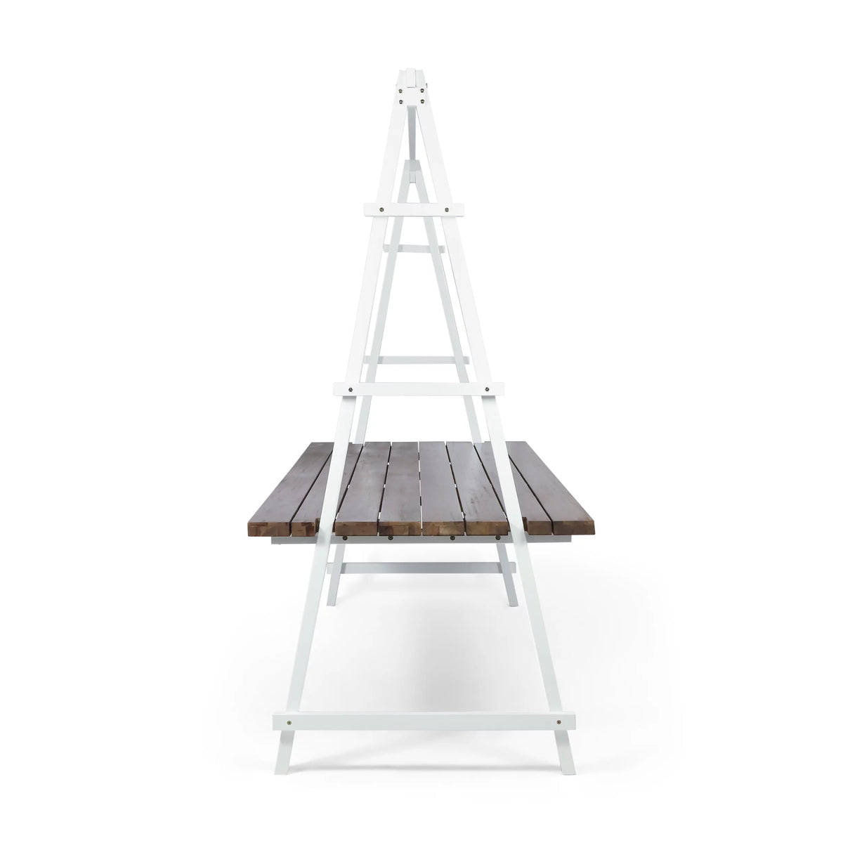 Acacia Wood Dining Table with Iron Plant Hanger U97907