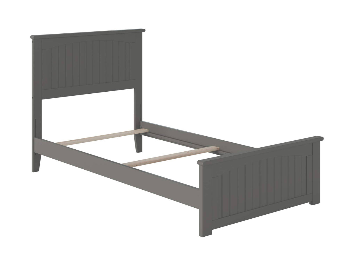 Twin XL Traditional Bed with Foot Board in Grey T85151