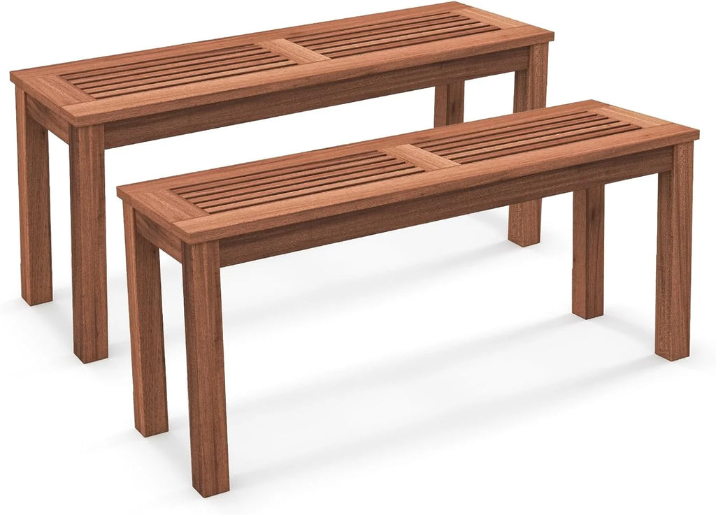 Weather Resistant Solid Wood 2 Seater Outdoor Bench D160374