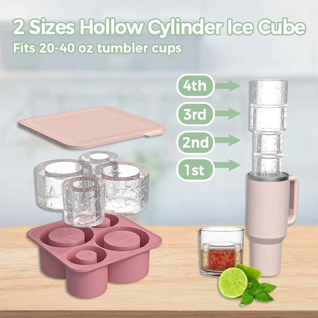4 Pcs Silicone Ice Cube Tray with Lid J2355