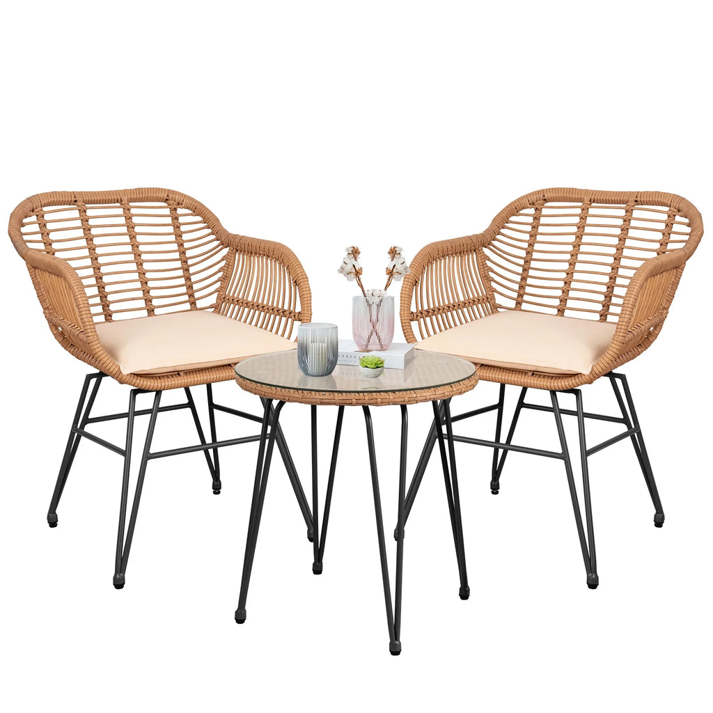 3-Piece Beige Patio Conversation Set S5941