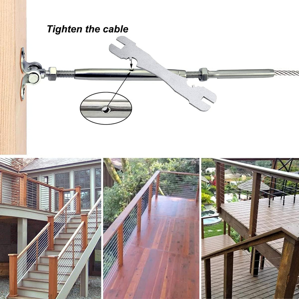 10 Pairs Stainless Steel Cable Railing Hardware Kit F959