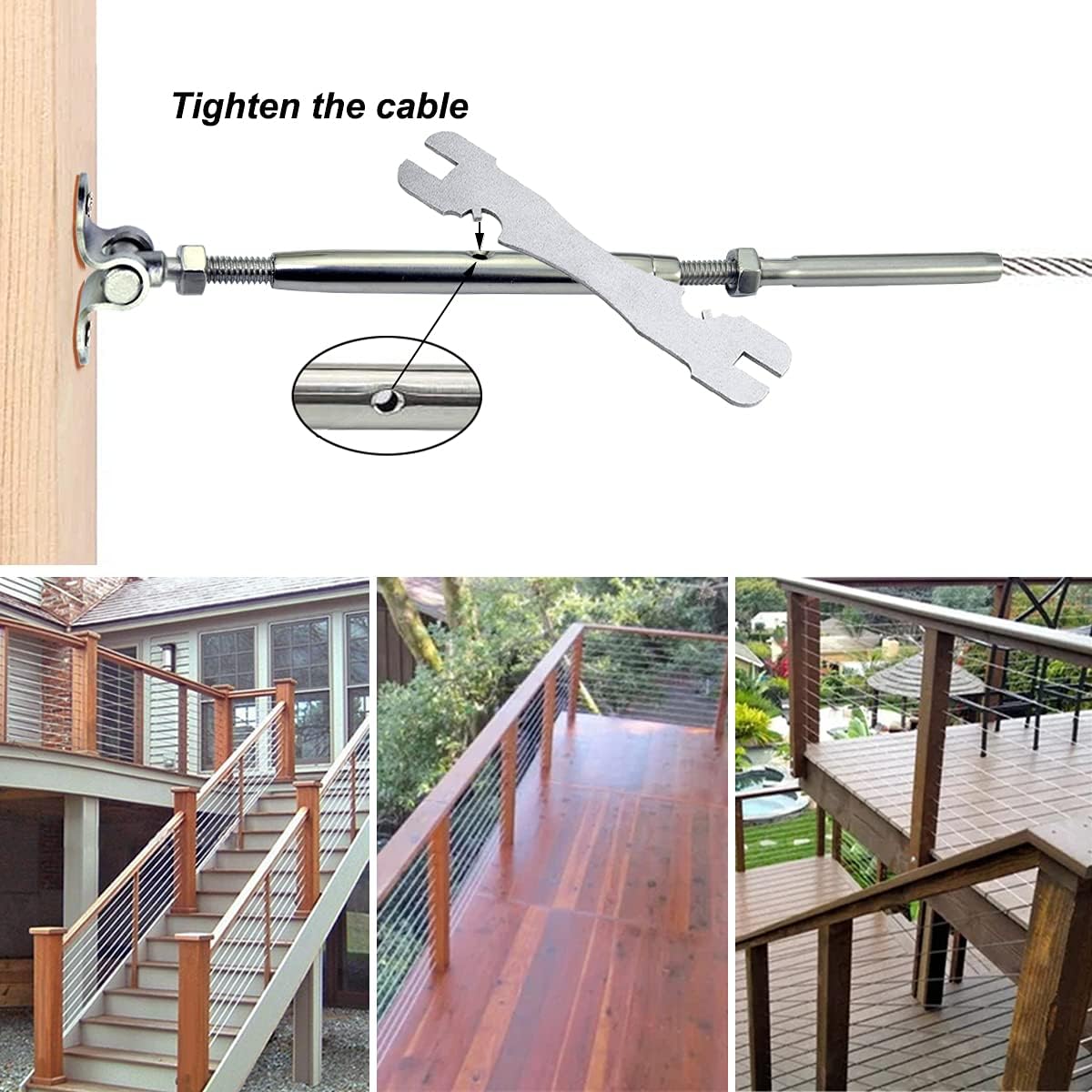 10 Pairs Stainless Steel Cable Railing Hardware Kit F959