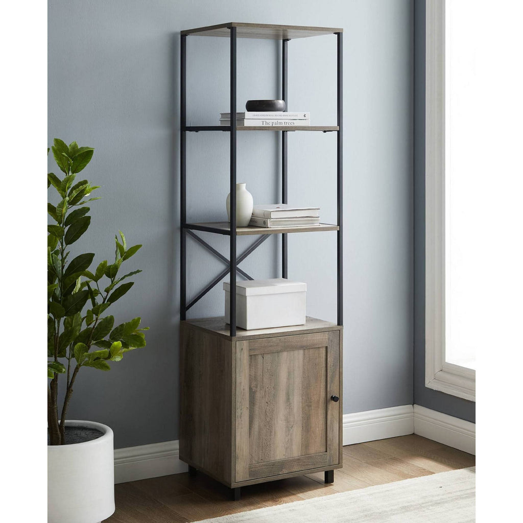 64x22 Storage Shelf with Cabinet Gray Wash J715