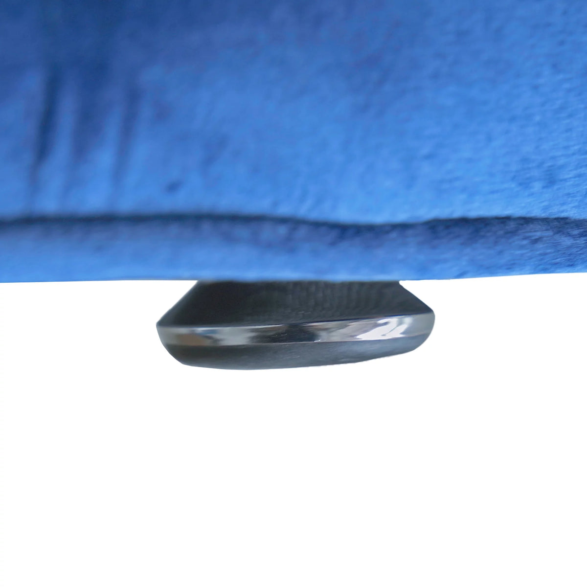 Blue Velvet Round Storage Ottoman E615