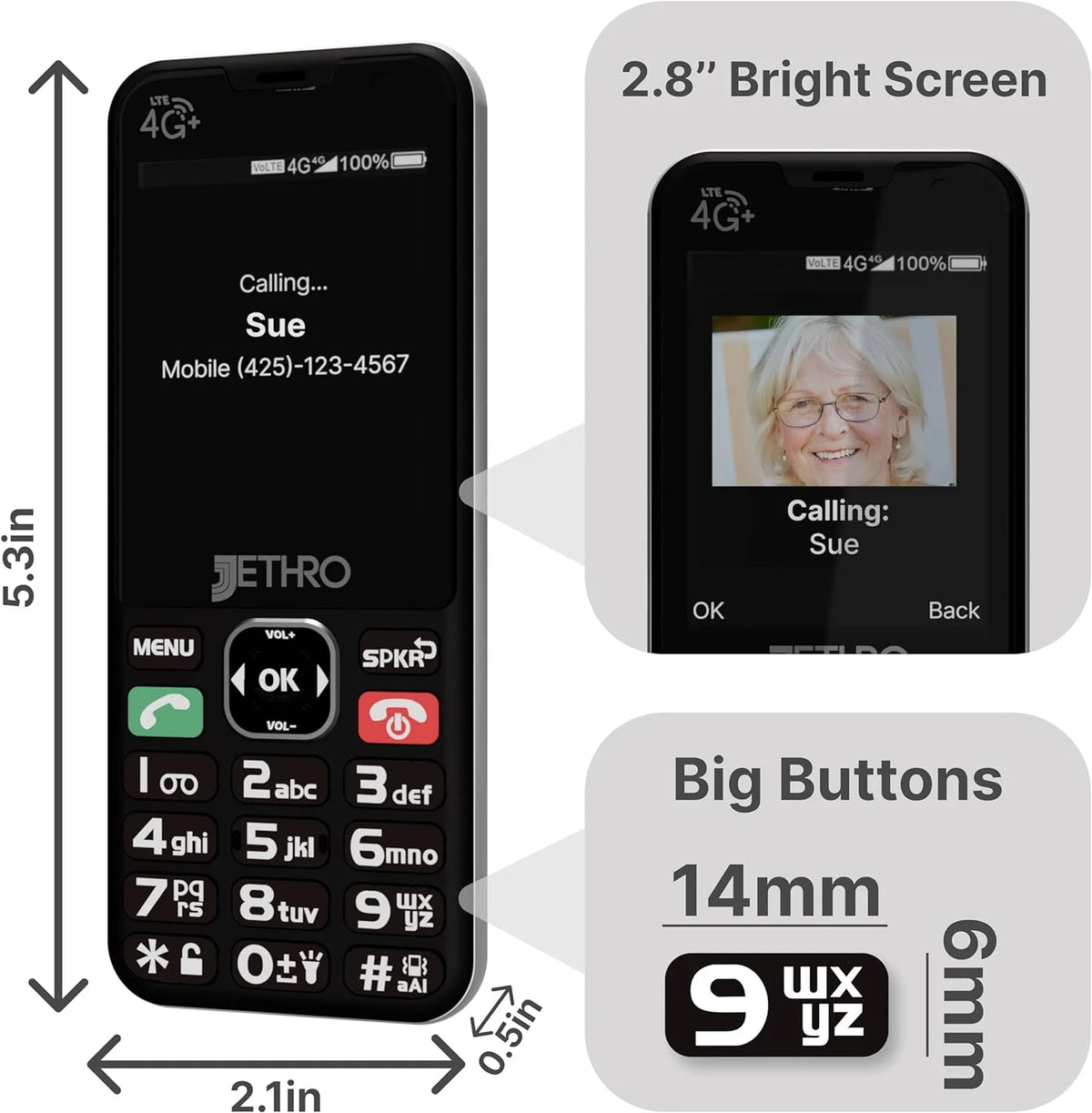 4G LTE Big Button Cell Phone H577