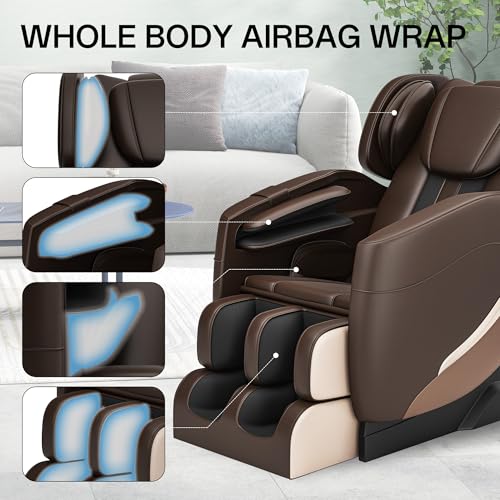 Khaki Full Body Zero Gravity Shiatsu Massage Chair K714