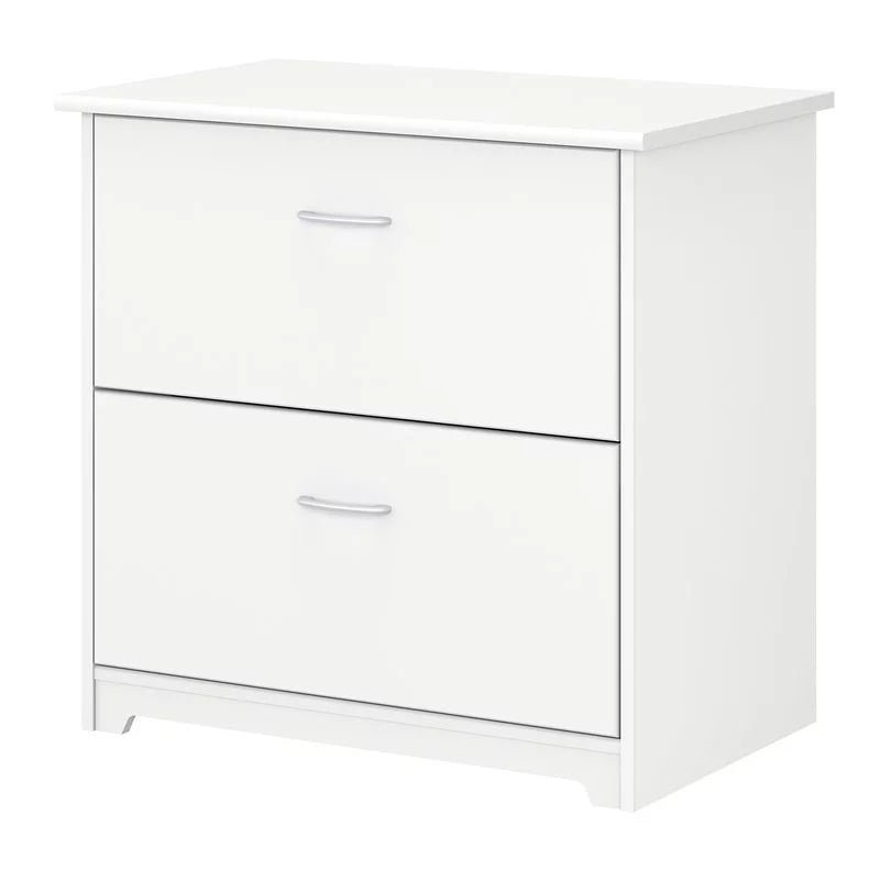 White 2 Drawer Wood Filing Cabinet Set of 2 Q96042