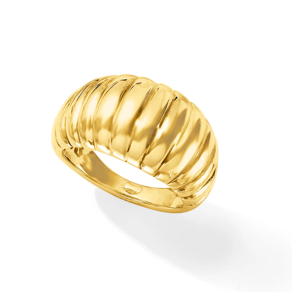 18kt Yellow Gold Electroform Dome Ring Z37699