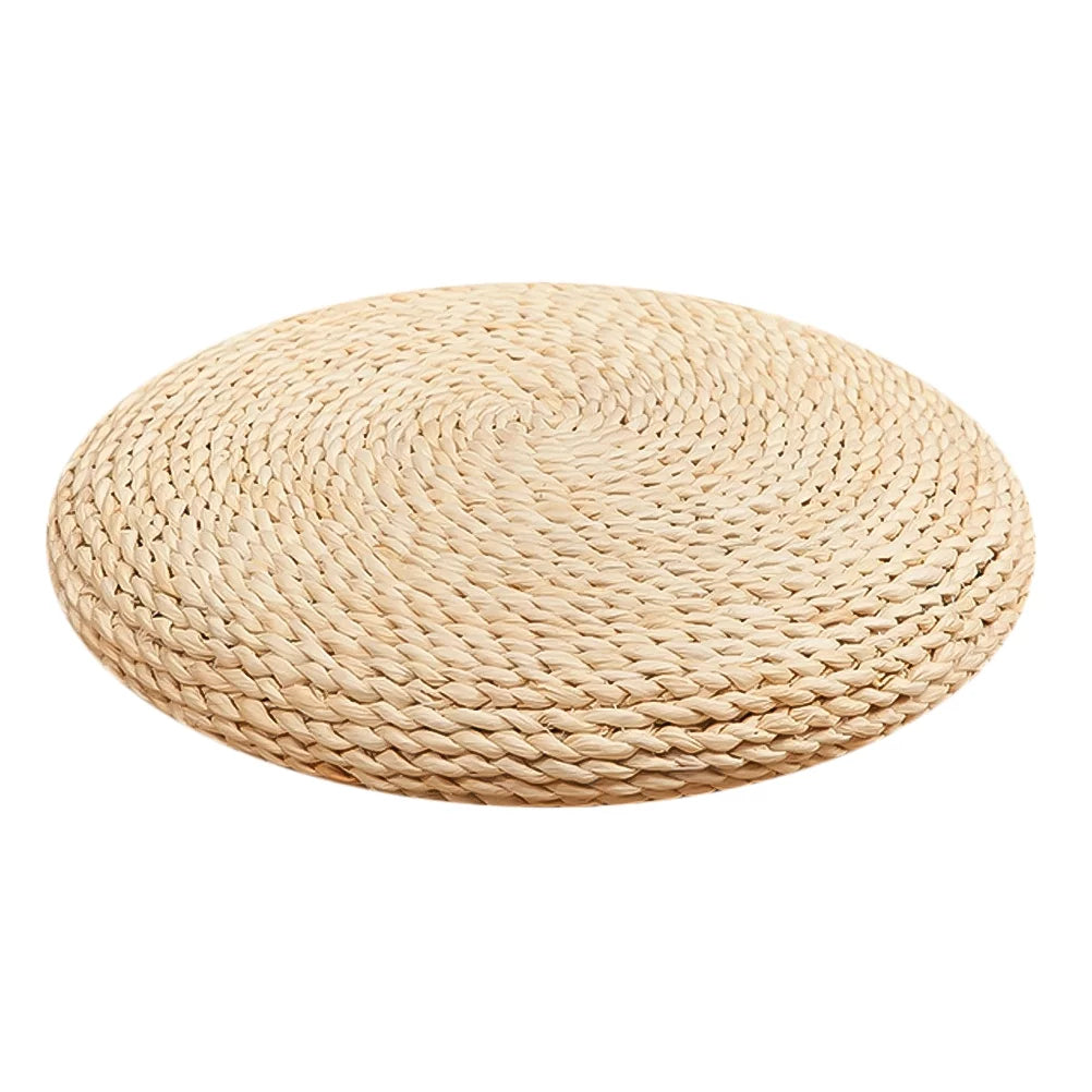 Round Straw Weave Floor Pillow F893
